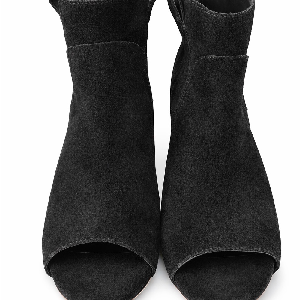 Vince Camuto Peep Toe Ankle Booties Black Suede EU 38.5 (US 8–8.5)